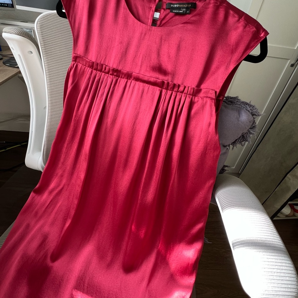 BCBGMaxAzria Rich Burgundy Silk Dress